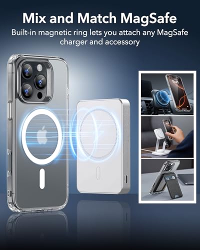 ESR for iPhone 16 Pro Case, Compatible with MagSafe, Shockproof Military-Grade Protection, Magnetic Phone Case for iPhone 16 Pro, Classic Hybrid Case (HaloLock),Frosted Clear - color: C-Frosted Clear