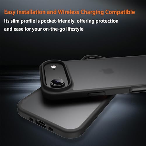 for iPhone 17 air Case Translucent Matte Phone Cover, [10 FT Military Grade Drop Protection] Slim Durable Shockproof Protective Bumper (Black, iPhone 17 air) - color: Black, size: iPhone 17 Air