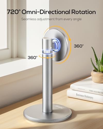 Nulaxy Magnetic Full Aluminum Cell Phone Stand with 360 Rotating, Silver - color: B-Silver