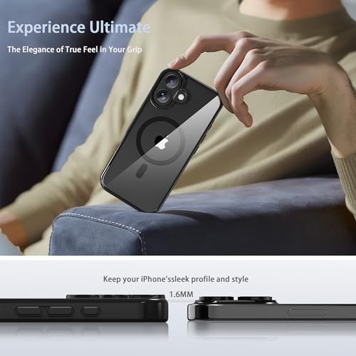 Classic Hybrid Magnetic iPhone 17 Case Phone Case Cover, Screen Protectors X1, Compatible with Magsafe, Anti Yellowing,Slim,Shockproof, Protective (Black Magsafe, iPhone 17) - color: Black (Magsafe), size: iPhone 17