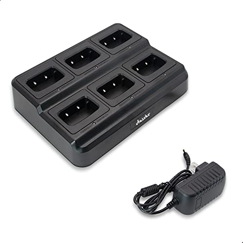 6-Way Charger Multi-Unit Walkie Talkie Charger Organizer with 6 Charging Dock - Quick Charge for Baofeng BF-888S, Pxton PX-888S, Arcshell AR-5, Ansoko A-8S