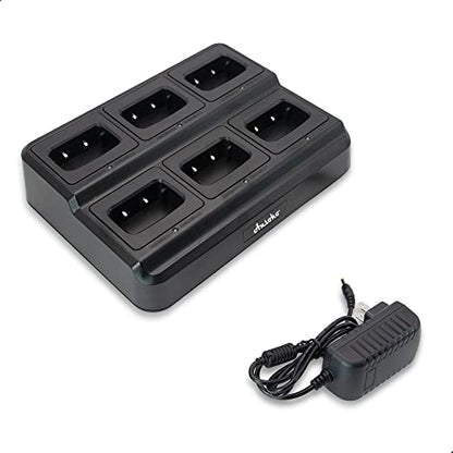 6-Way Charger Multi-Unit Walkie Talkie Charger Organizer with 6 Charging Dock - Quick Charge for Baofeng BF-888S, Pxton PX-888S, Arcshell AR-5, Ansoko A-8S