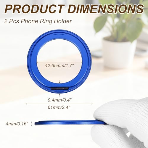 PATIKIL Phone Ring Holder, Metal 360 Rotation Magnetic Phone Grip Holder Stand with Adhesive Backing Smartphone Finger Grip Kickstand for Tablet Case Car Mount Accessory, Blue - color: Blue