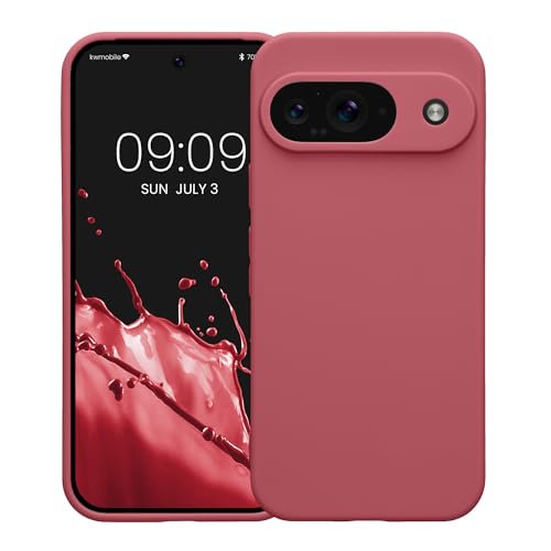 kwmobile Case Compatible with Google Pixel 9 Case - Protective Slim TPU Phone Cover - Soft Matte Finish - Dark Rose - color: Dark Rose, size: Pixel 9