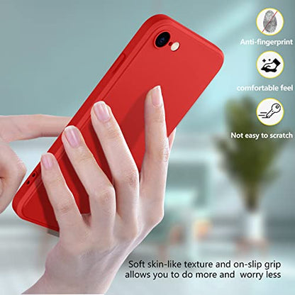 Compatible with Samsung Galaxy S9 Case 5.8 inch,Soft Touch Red | Liquid Silicone Full-Body Protective Case,Neck Lanyard Strap,Non-Yellowing Dropproof Protective Cover Thin,Red(1-119) - color: Red