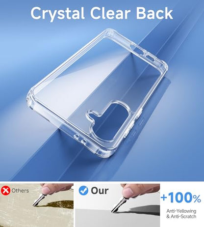 USLAI Case for Samsung Galaxy S24 FE, Anti-Yellowing, Crystal Clear Back, Shockproof & Military‑Grade Drop Protection - Transparent - color: Clear, size: Galaxy S24 FE
