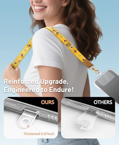 Yonlevres Phone Lanyard Crossbody Strap Wrist Neck Adjustable Women Bee - color: Bee