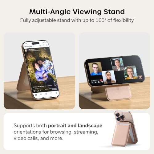 Satechi MagSafe Wallet Stand, Card Holder, NFC Pass-Through - color: Desert Rose