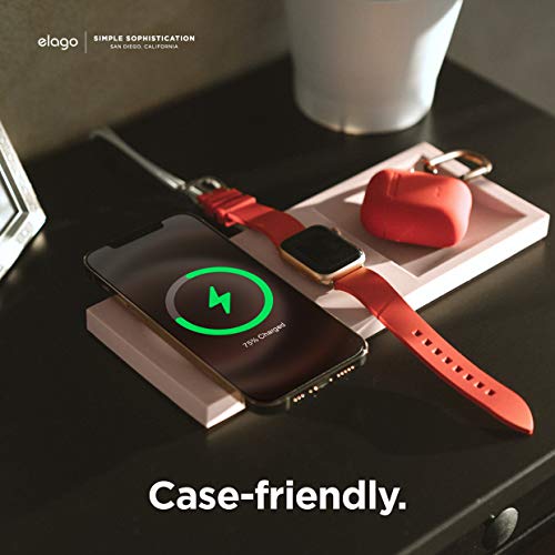 elago Charging Tray Duo for MagSafe & Apple Watch Chargers - color: Sand Pink