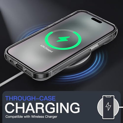 JETech Case for iPhone 15, Anti-Yellowing, Black | Shockproof Protection, Scratch Resistant Hard PC Back, Durable Transparent TPU Bumper - color: Black, size: iPhone 15