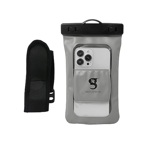 geckobrands Float Phone Dry Bag with Arm Band - Floating Watertight Dry Bag Phone Pouch, Fits Most iPhone and Samsung Galaxy Models Gray - color: Gray