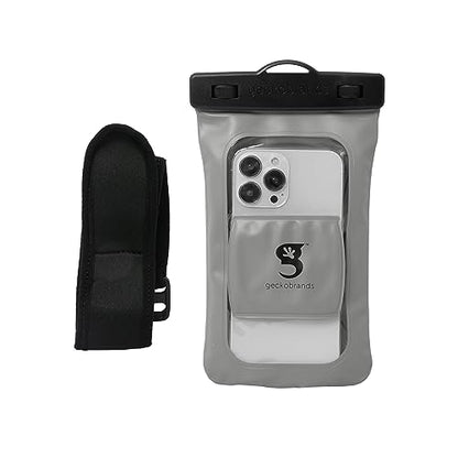 geckobrands Float Phone Dry Bag with Arm Band - Floating Watertight Dry Bag Phone Pouch, Fits Most iPhone and Samsung Galaxy Models Gray - color: Gray