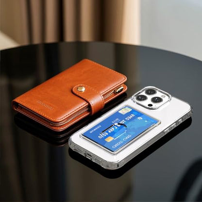 for iPhone 16 Pro Max Clear Wallet Case with an RFID Blocking Card, Holds 1-2 Credit Cards, Anti-Yellowing, Hybrid Protective Phone Case with Card Holder, 6.9" 2024 - color: RFID BC Clear, size: iPhone 16 Pro Max