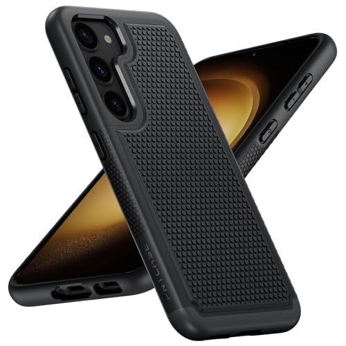 FNTCASE for Samsung Galaxy S23 Case: Dual Layer Non Slip Cover Black | 14FT Military Grade Shockproof Protective Drop Protection, Matte Textured Cell Phone Cases, for Daily Use, Black - color: Black, size: For Galaxy S23