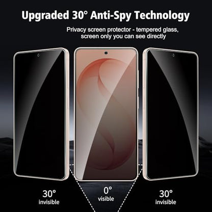 2+2 Pack for Samsung Galaxy S26 Privacy Screen Protector with Camera Lens Protector, Anti Spy Tempered Glass Protection Film 9H Hardness, Scratch Resistant, Case Friendly