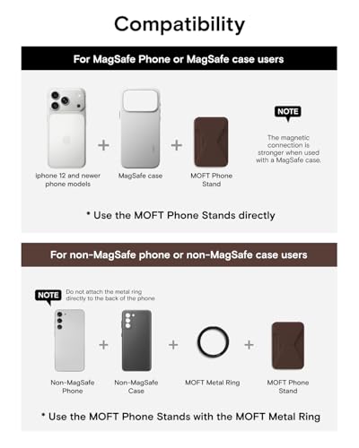MOFT Magnetic Wallet Stand Compatible with iPhone 17/16/15/14/13/12 Series, Angle Adjustment & Magsafe Compatible MOVAS Phone Stand,Brownie - color: Brownie, size: Standard