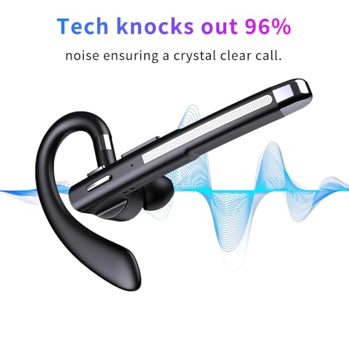 Hsility Bluetoth Earbuds with Mic for Office 270 Degree Rotatble Wireless Earbuds for Truck Driver - color: Sliver