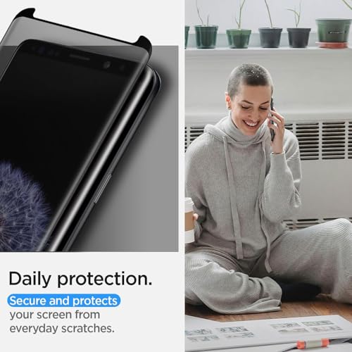 Compatible For Samsung Galaxy S8 PLUS/S9 PLUS Screen Protector Tempered Glass Privacy Anti-Spy 3D Curved Edge Case Friendly Film (4 Pack, Black)