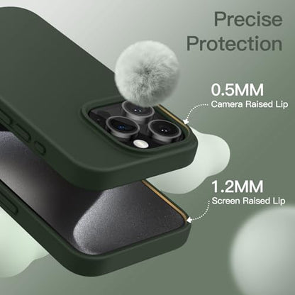 JETech Silicone Case for iPhone 15 Pro, Cypress | Silky Soft Touch, Shockproof Protection, Scratch Resistant, Microfiber Lining - color: Cypress, size: iPhone 15 Pro