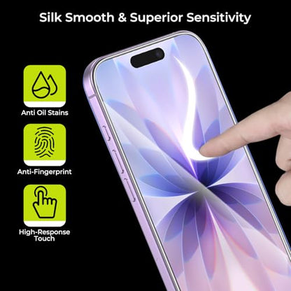 3-Pack Screen Protector for iPhone 16 Pro/17 with [Easy Pull] Installation Frame,9H Hardness Tempered Glass,Ultra Resistant, HD Clear, Bubble-Free, Case Friendly[Not for Pro Max/Plus Models] - size: iPhone 17/16 Pro - 3 Pack