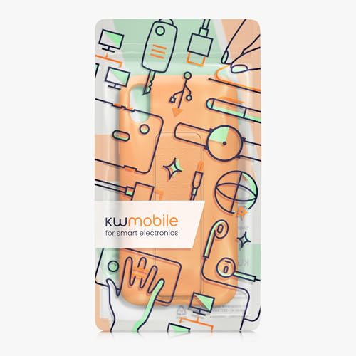 kwmobile Case for Apple iPhone XR Case - Soft TPU Cover with Silicone Coating - with Hand Strap and Stand Function - Shockproof - Fruity Orange - color: Fruity Orange