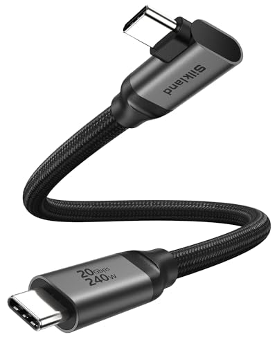 Silkland 20Gbps USB C Data Cable Right Angle, Short 1FT USB C to USB C Cord - size: 1 Feet