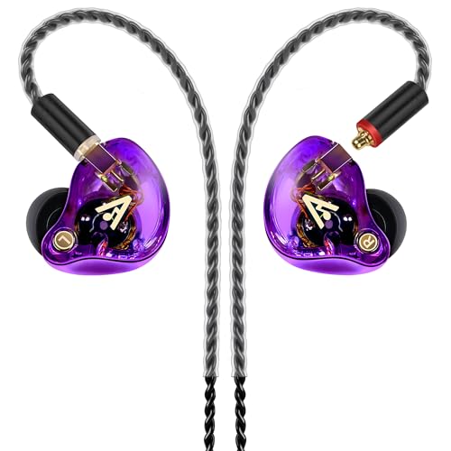 Audiovance Vibes 202 HiFi Wired Earbuds, IEM in-Ear Monitor Headphones - color: 9-Purple