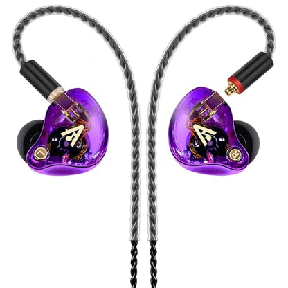 Audiovance Vibes 202 HiFi Wired Earbuds, IEM in-Ear Monitor Headphones - color: 9-Purple