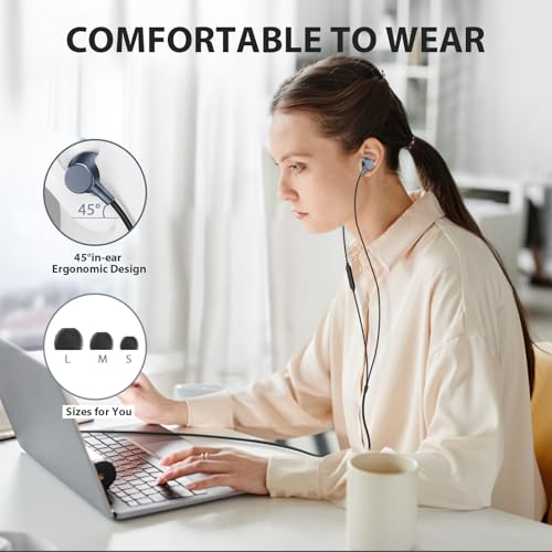 ASKUBSKU Wired Earbuds for School Chromebook Laptop PC, Blue - color: Blue