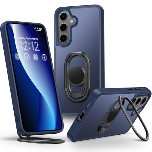 Shields Up for Samsung Galaxy S25 FE Case with Stand, Galaxy S25 FE Case with Double Ring Holder [Adjustable & Foldable] Protective Translucent Matte Cover for Samsung S25 FE- Frosted Blue - color: Frosted Blue, size: Galaxy S25 FE