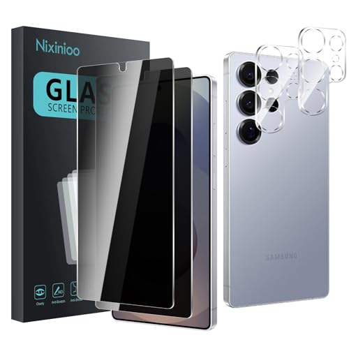 2 Pack Privacy Screen Protector for Samsung Galaxy S25 Ultra With 2 Pack Camera Lens Protector, Anti Spy Tempered Glass Film, 9H Hardness, Black Protector, Anti-Scratch, Bubble Free - size: Galaxy S25 Ultra FK22
