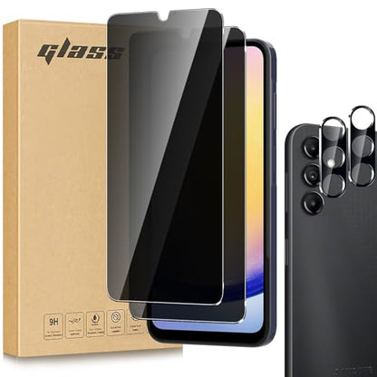 [2+2 for Samsung Galaxy A16 5G Tempered Glass Privacy Screen Protector with Camera Lens Protector ，Scratch-resistant, Bubble-free, Easy Installation - size: Galaxy A16 2+2
