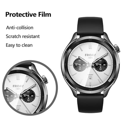 Anoowkoa 4 Pack Premium Screen Protector for Xiaomi Watch S4[NotvXiaomi Watch S4 Sport] Tempered Glass Film，9H Hardness,Ultra Resistant,Anti-Fingerprints,No Bubbles,HD-Clear,Easy Install - color: Xiaomi Watch S4