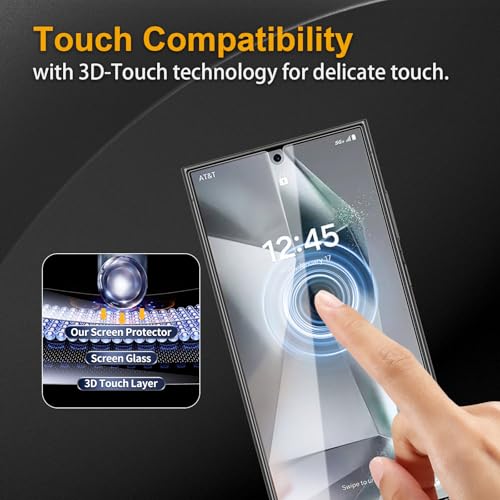 3 Pack Privacy Screen Protector for Samsung Galaxy S24 Ultra, Anti Spy Tempered Glass 9H Hardness, Black Protector Anti Spy, Bubble Free, Anti-Scratch - size: Galaxy S24 Ultra FK3