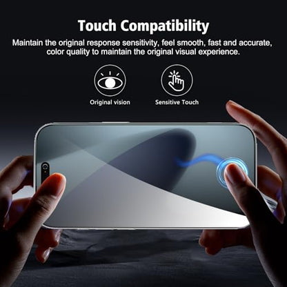 2+2 Pack for iPhone 17 Pro Max Privacy Screen Protector with Camera Lens Protector, Anti Spy Tempered Glass Protection Film with Easy Installation Frame, 9H Hardness, Scratch Resistant, Case Friendly - size: iP17 Pro Max Privacy