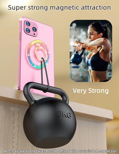 Mindsky Magnetic Phone Ring Holder,Fashoin Color Magnetic Phone Grip for iPhone 17/16 /15/14/13/ 12series/Android (One Ring)