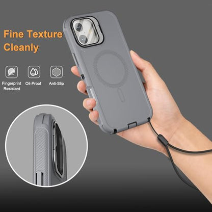 Follaroma for iPhone 16 Case with Magnetic,Heavy Duty Case,6.1'', Grey - color: Grey, size: iPhone 16 6.1''
