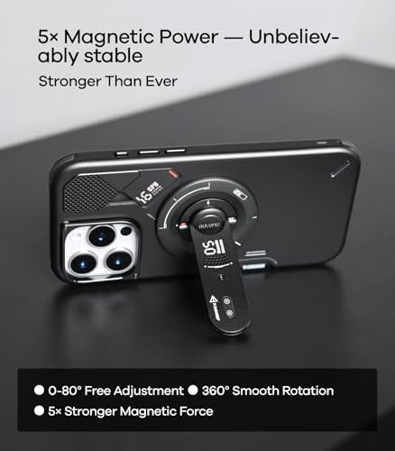 Aulumu G05 Air for MagSafe Grip Stand | Rotation Angle Adjustment | Aluminium Alloy Ultra Light & Ultra Thin | with Box Opener- Silver - color: Silver