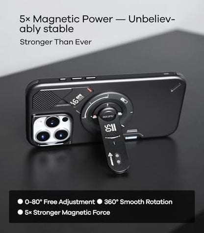 Aulumu G05 Air for MagSafe Grip Stand | Rotation Angle Adjustment | Aluminium Alloy Ultra Light & Ultra Thin | with Box Opener- Silver - color: Silver