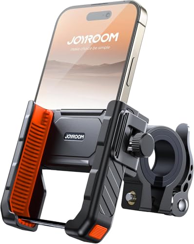 JOYROOM Motorcycle Bike Phone Holder Mount, 1s Lock Bike Phone Holder - color: Orange