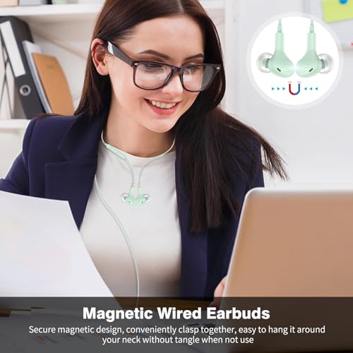 USB C Headphones for iPhone 18 Pro Max 17 16 15/Galaxy S26 FE Wired Earbuds - color: Mint-Green