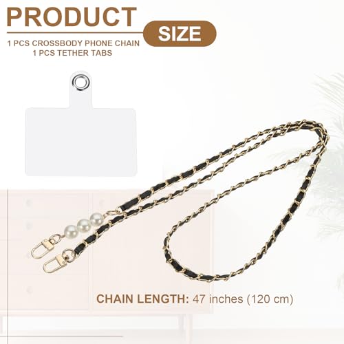 uxcell Phone Lanyard, Crossbody Cellphone Chain with Tether Tabs - color: Black