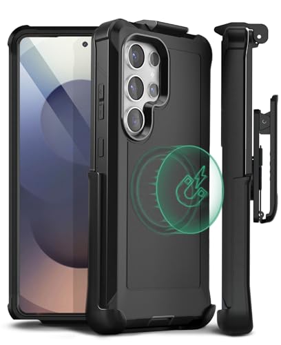 MOTIVE Heavy Duty Case for Samsung Galaxy s25 Ultra, Belt Clip | 6.9" | Bunker Series, Military Grade Multi-Layer Protection, PC/TPU Build, Sealed Port Cover, Compatible with MagSafe Qi2 Charging - size: s25 Ultra
