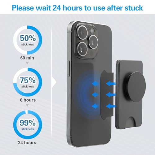 pop-tech Sticky Pads Replacement for Socket Wallet Base,6pcs High Bond Double Sided Mounting Tape for PopWallet Grip, Adhesive Sticker for Socket Card Holder iPhone, Phone Wallet & Wallet Socket