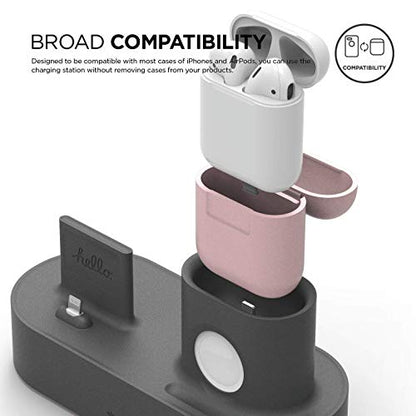 elago 3 in 1 Charging Station for iPhone, AirPods, Apple Watch - color: Dark Grey
