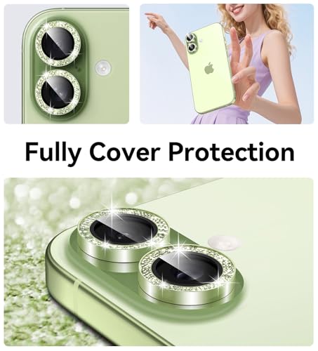 Matekxy for iPhone 17 Camera Lens Protector Glitter Individual Cover - color: Sage