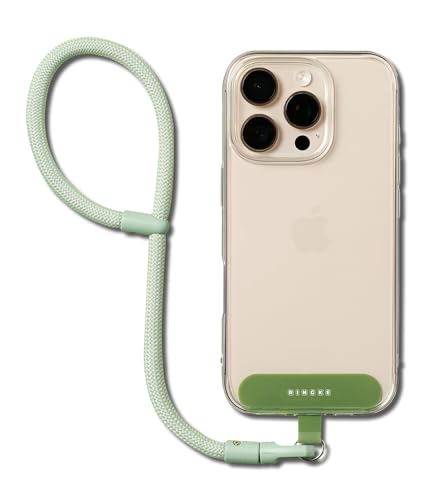 Ringke Holder Link Flow Hand P-Type Designed for Phone Lanyard, Cute Soft Adjustable Wrist Strap with Tether Tab - color: Mute Mint