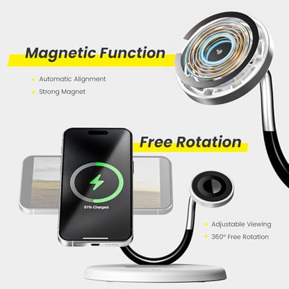 Magnetic Charging Station, 3 in 1 Wireless Charger Stand