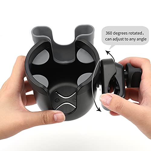 Accmor Wheelchair Cup Holder with Phone Holder, ﻿Universal 360° Rotatable Walker Cup Holder Rollator Scooter Accessory - color: Grey