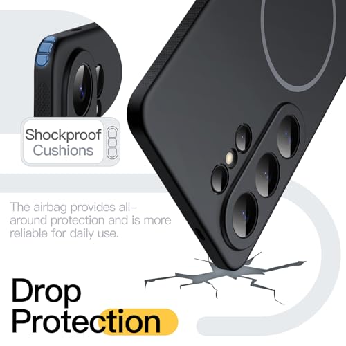 JETech Slim Magnetic Case for Samsung Galaxy S26 Ultra, Anti-Slip, Black | Compatible with MagSafe, Full Camera Lens Protection, Soft TPU Cover, Shockproof - color: Black, size: Galaxy S26 Ultra